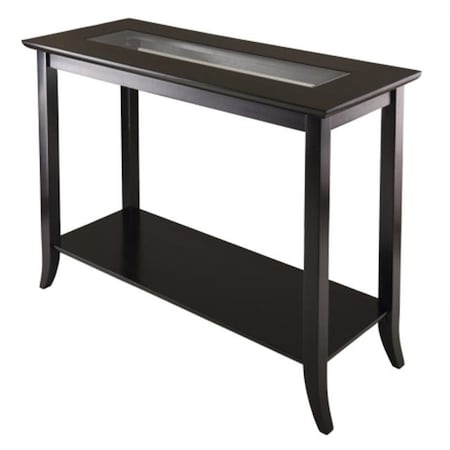 Winsome Trading Winsome Trading 92450 Genoa Rectangular Console Table with Glass and shelf 92450